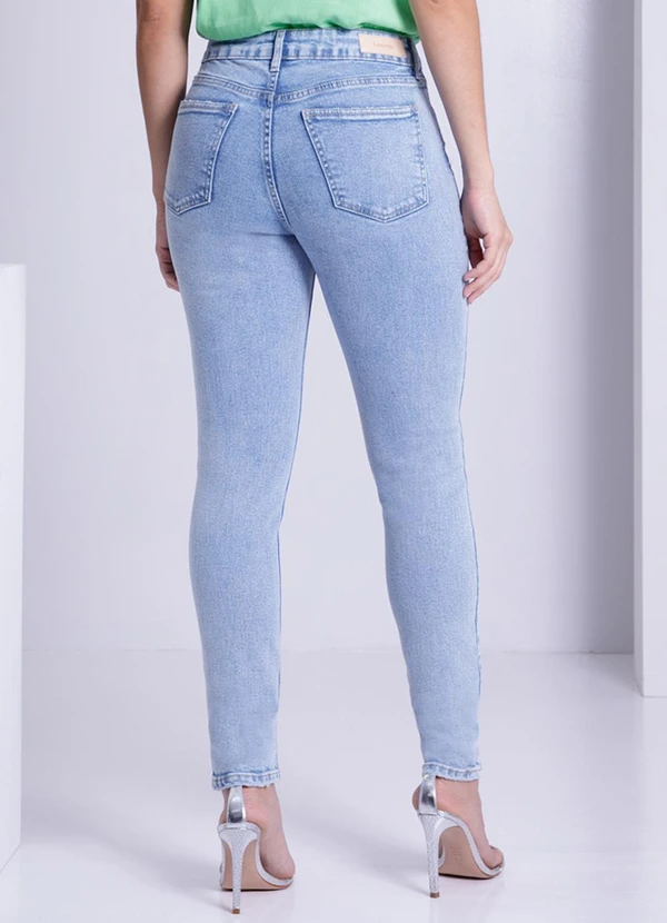 Lunender - Calça Jeans Skinny Chapa Barriga Azul 2