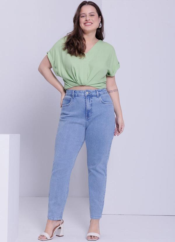 Lunender Mais Mulher - Calça Jeans Skinny Chapa Barriga Azul 3