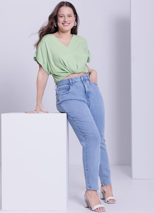 Lunender Mais Mulher - Calça Jeans Skinny Chapa Barriga Azul 5