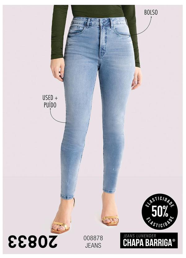 Lunender - Calça Jeans Skinny Chapa Barriga Clara Jeans 5