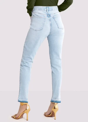 Lunender - Calça Jeans Skinny Chapa Barriga com Detalhe Barra Jeans - LUNENDER
