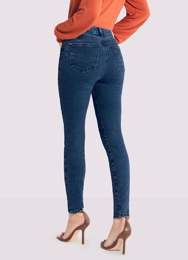 Lunender - Calça Jeans Skinny Chapa Barriga com Recorte Costa Azul 2