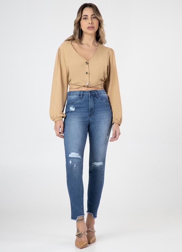 Lunender - Calça Jeans Skinny Chapa Barriga Cropped Jeans 3