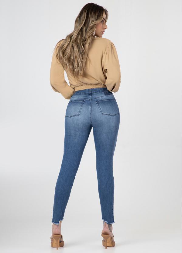 Lunender - Calça Jeans Skinny Chapa Barriga Cropped Jeans 4