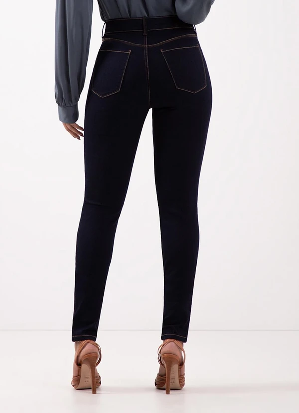 Lunender - Calça Jeans Skinny Cintura Alta e Elastano Azul 2