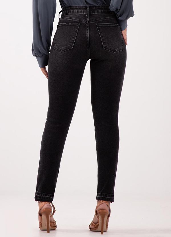 Lunender - Calça Jeans Skinny com Barras Desmanchadas Preto 2