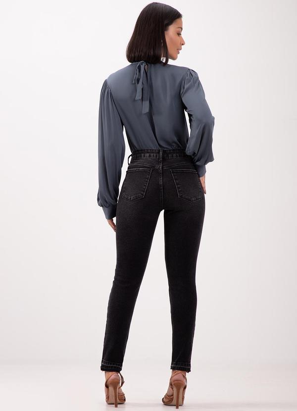 Lunender - Calça Jeans Skinny com Barras Desmanchadas Preto 4