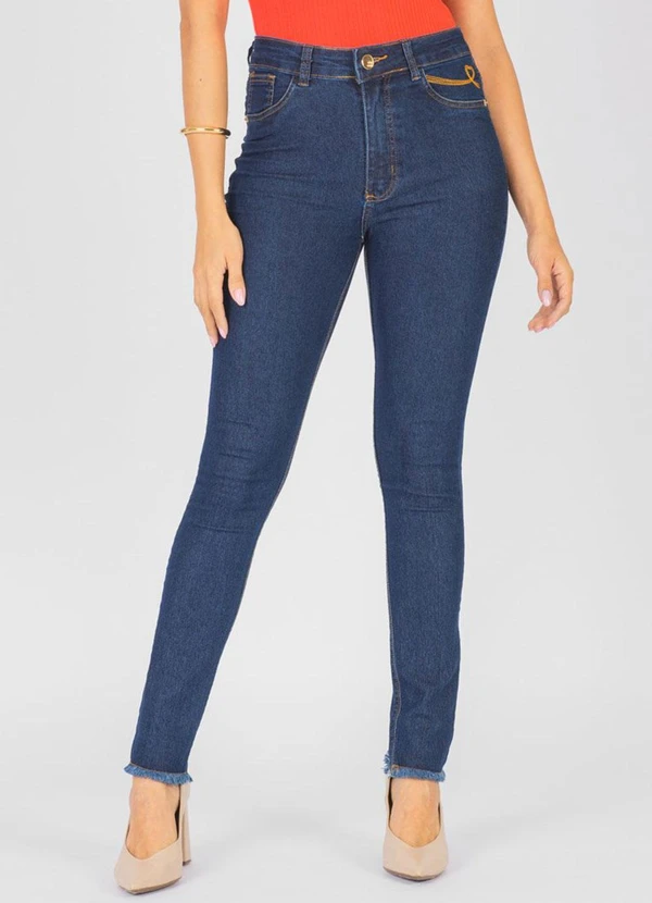 Meu Jeans - Calça Jeans Skinny com Bordado Azul