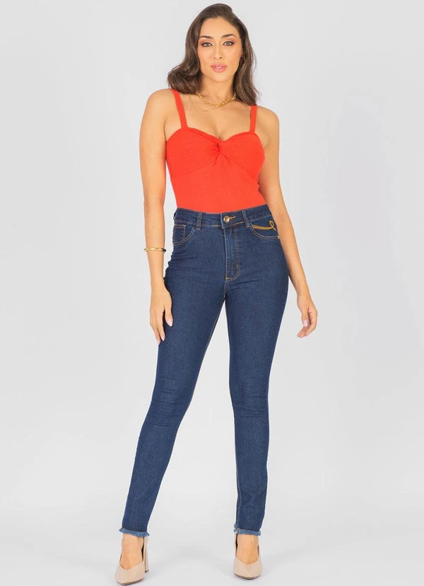 Meu Jeans - Calça Jeans Skinny com Bordado Azul 3