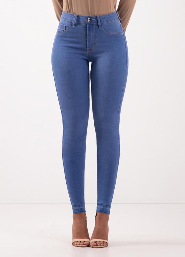 Lunender - Calça Jeans Skinny com Cintura Média Azul