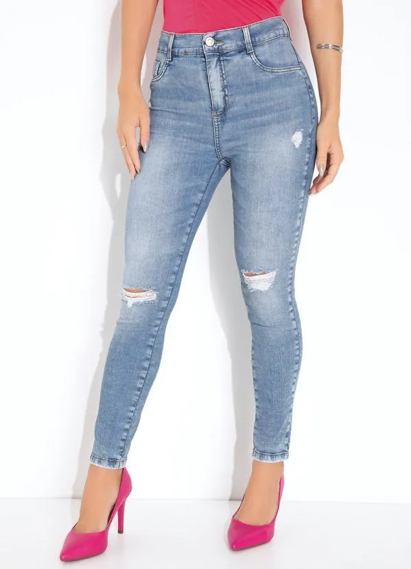 Sawary Jeans - Calça Jeans Skinny Efeito Destroyed Sawary