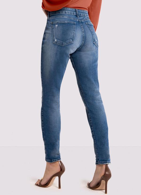Lunender - Calça Jeans Skinny Estonada com Cintura Média Jeans 2