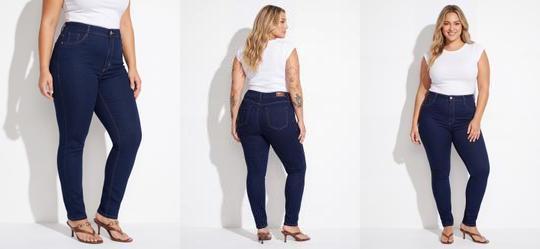 Cal�a Jeans Skinny Plus Size Azul