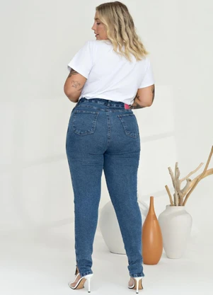 Outlet - Calça Jeans Skinny Plus Size Azul - OUTLET