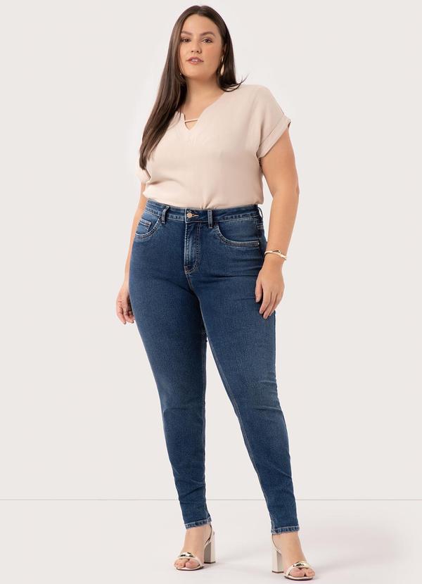 Lunender Mais Mulher - Calça Jeans Skinny Plus Size com Azul 3