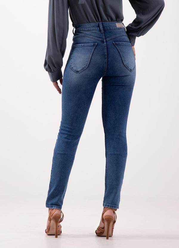 Lunender - Calça Jeans Skinny Redux com Pala Coração Azul 2