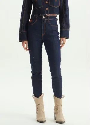 Lança Perfume - Calça Jeans Skinny Vesta Ankle Azul - LANÇA PERFUME