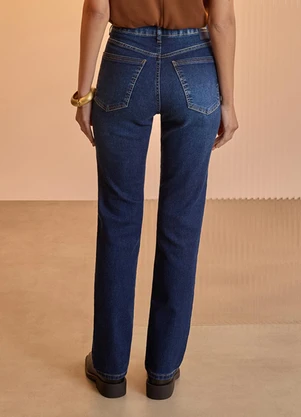 Lunender - Calça Jeans Slim com Cintura Alta Azul - LUNENDER