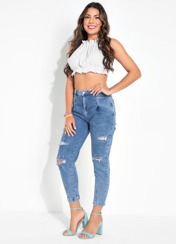 Outlet - Calça Jeans Slouchy Destroyed Sawary 4