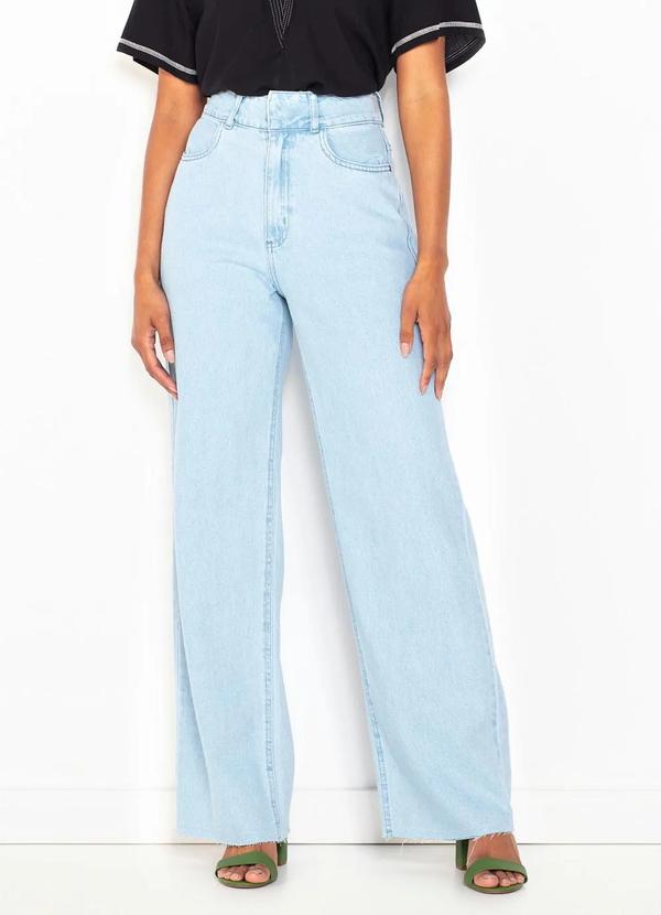 Dzarm - Calça Jeans Wide Leg Azul Claro