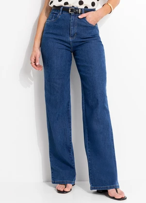 Sawary Jeans - Calça Jeans Wide Leg Azul - SAWARY JEANS