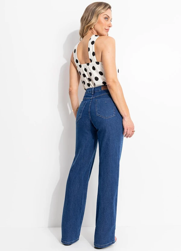 Sawary Jeans - Calça Jeans Wide Leg Azul 4