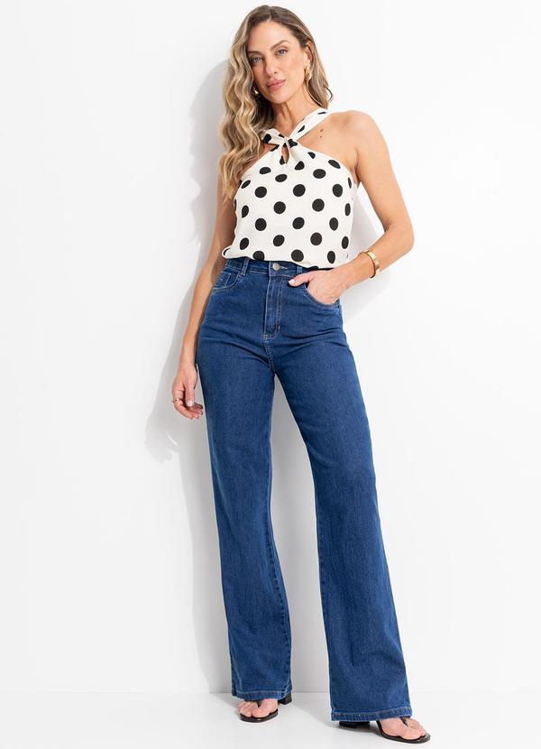 Sawary Jeans - Calça Jeans Wide Leg Azul 5