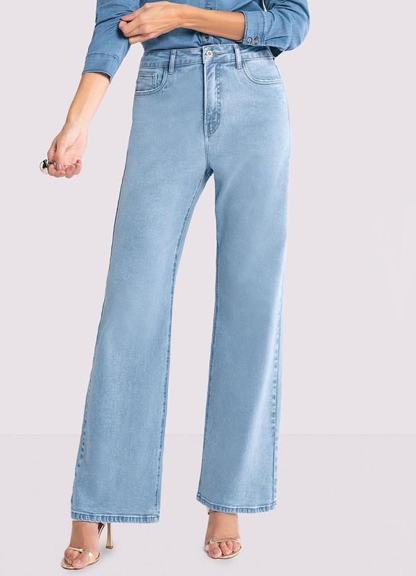 Lunender - Calça Jeans Wide Leg Chapa Barriga Clara Jeans