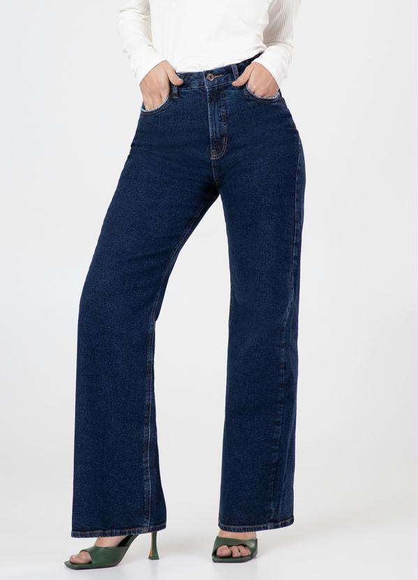 Lunender - Calça Jeans Wide Leg Chapa Barriga Jeans