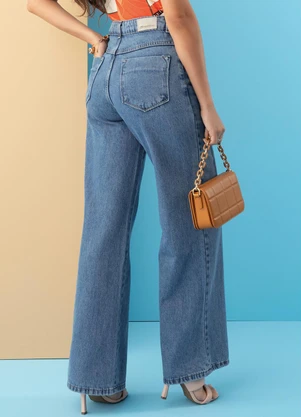 Sawary Jeans - Calça Jeans Wide Leg com Bolsos Sawary - SAWARY JEANS