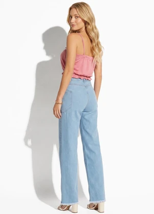 Sawary Jeans - Calça Jeans Wide Leg com Bolsos Sawary - SAWARY JEANS