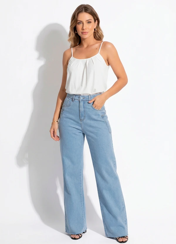 Sawary Jeans - Calça Jeans Wide Leg com Bolsos Sawary 7