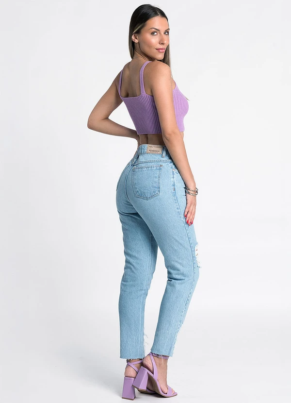 Meu Jeans - Calça Jeans Wide Leg Laida Jeans Claro Azul 4