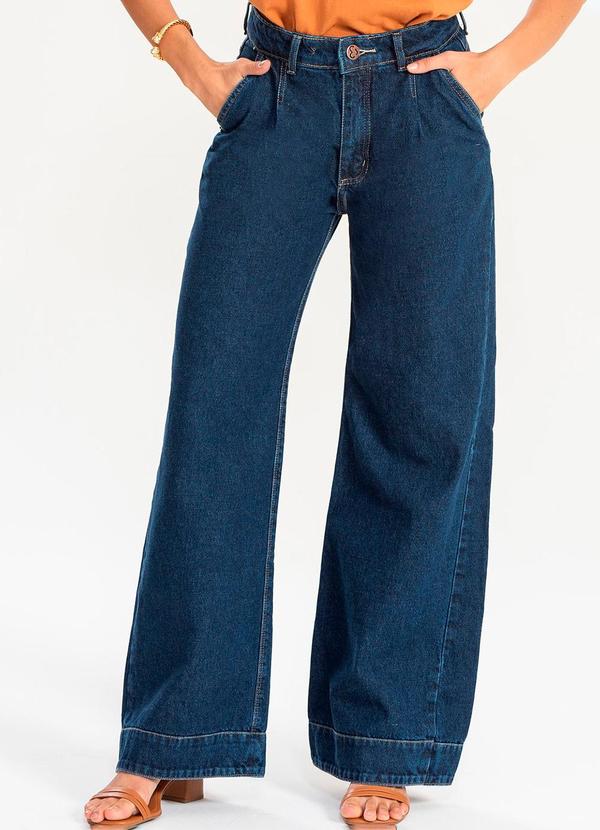 Meu Jeans - Calça Jeans Wide Leg Lara Jeans EscuroAzul