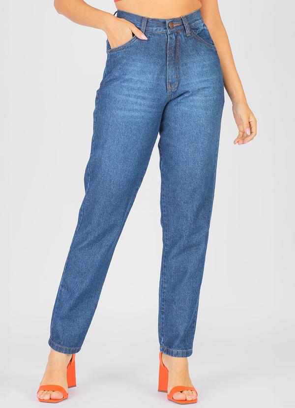 Meu Jeans - Calça Jeans Wide Leg Mavi Marmorizada Azul