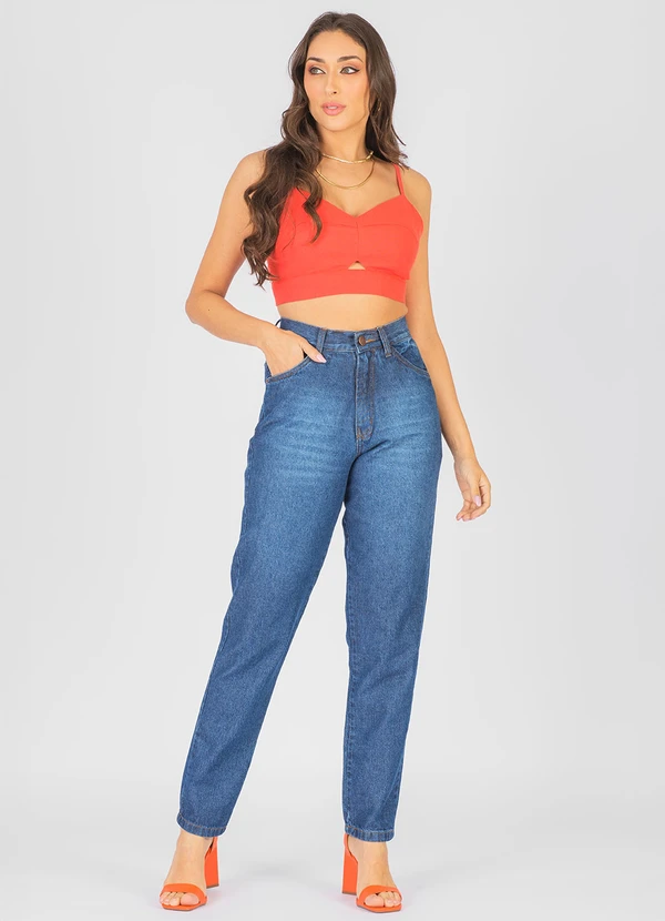 Meu Jeans - Calça Jeans Wide Leg Mavi Marmorizada Azul 5