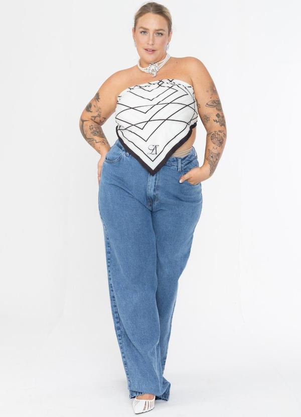 La Tay - Calça Jeans Wide Leg Plus Size Azul 3