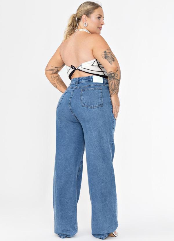 La Tay - Calça Jeans Wide Leg Plus Size Azul 4