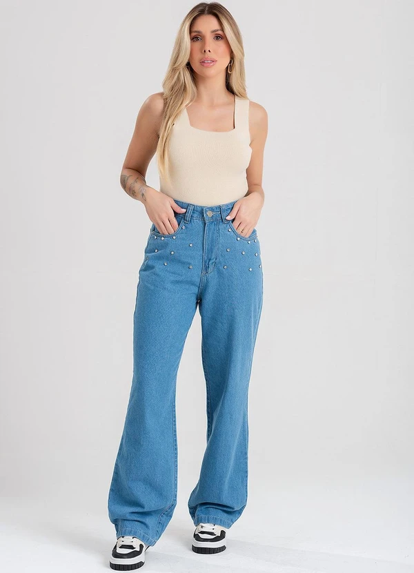 Meu Jeans - Calça Jeans Wide Leg Ravena Azul 3