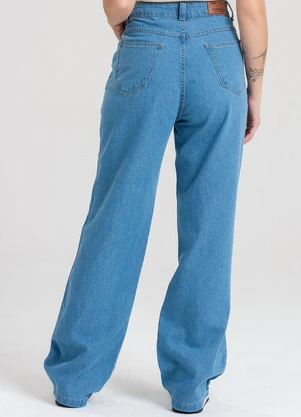 Meu Jeans - Calça Jeans Wide Leg Ravena Cintura Média Jeans Claro - MEU JEANS