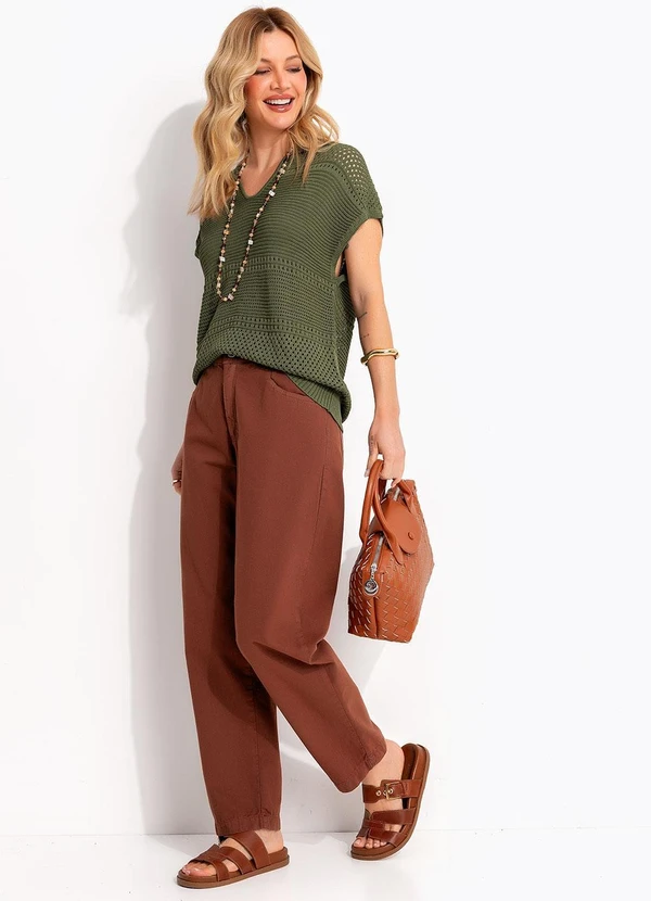 Quintess - Calça Marrom em Sarja 6