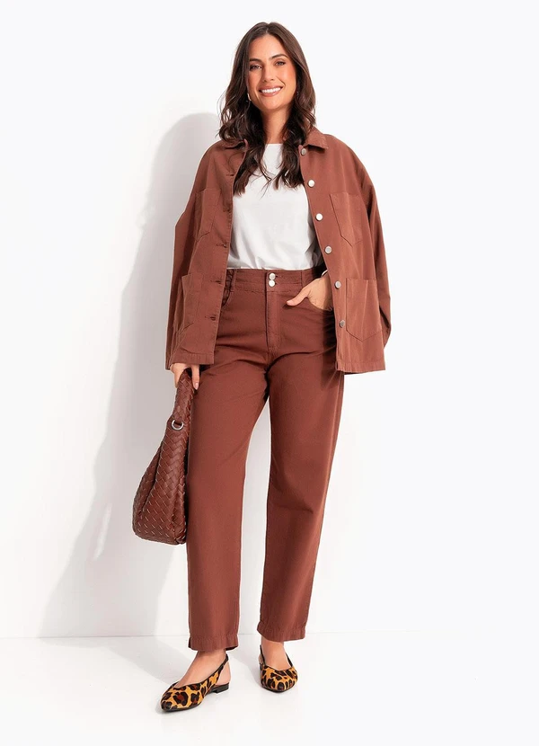 Quintess - Calça Marrom em Sarja 8