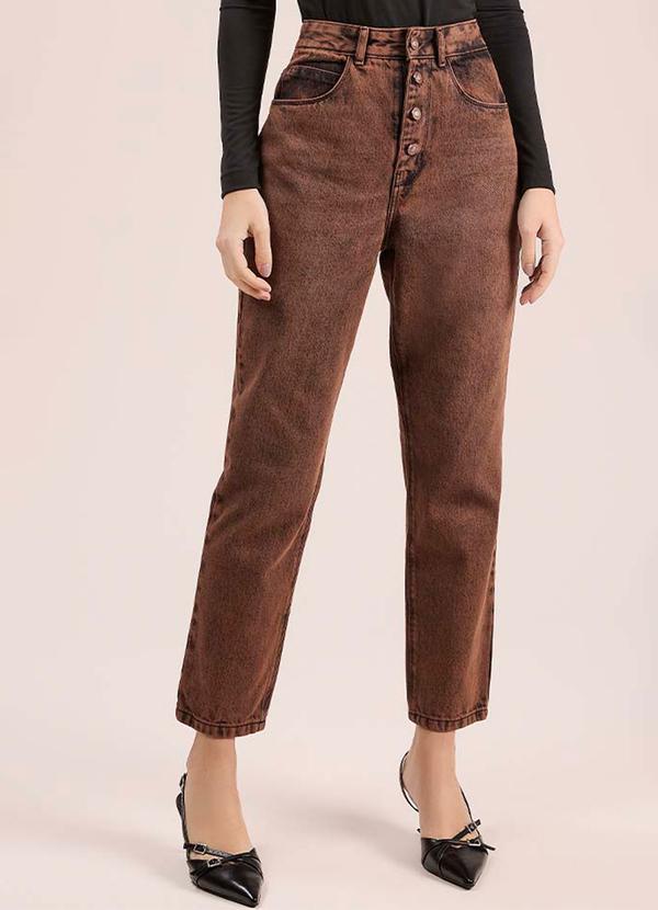 Angel - Calça Mom Denim Marrom