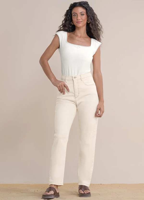 Angel - Calça Mom Bege 3