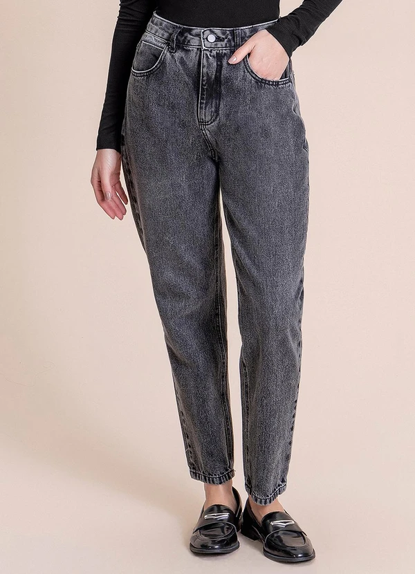 Angel - Calça Mom Denim Preto