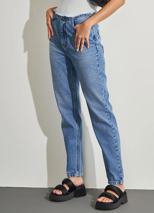 Sofie - Calça Mom em Jeans Azul