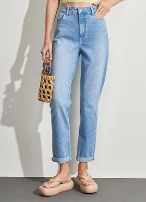 Sofie - Calça Mom em Jeans com Elastano Azul - SOFIE