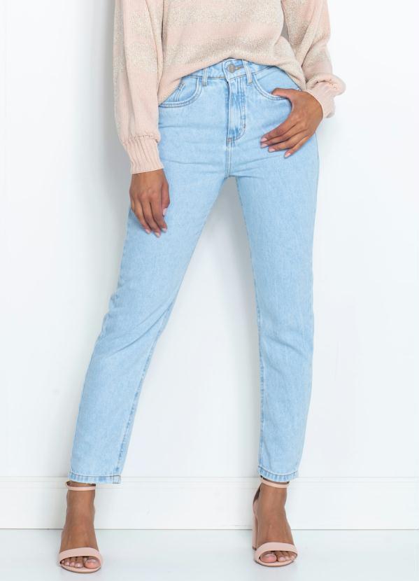 Dzarm - Calça Mom Jeans Azul