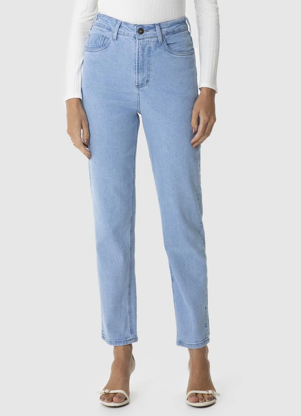 Malwee - Calça Mom Jeans Cintura Alta Azul