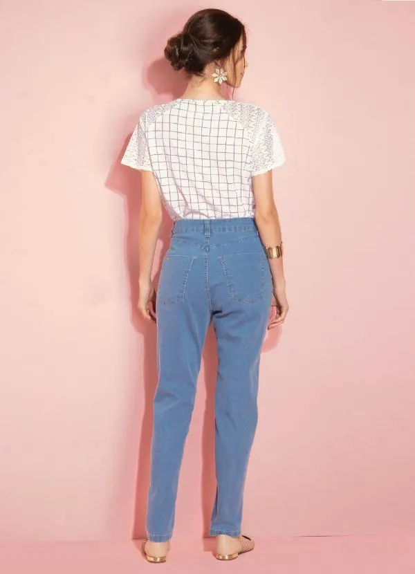 Quintess - Calça Mom Jeans Clara com Pregas na Cintura 6